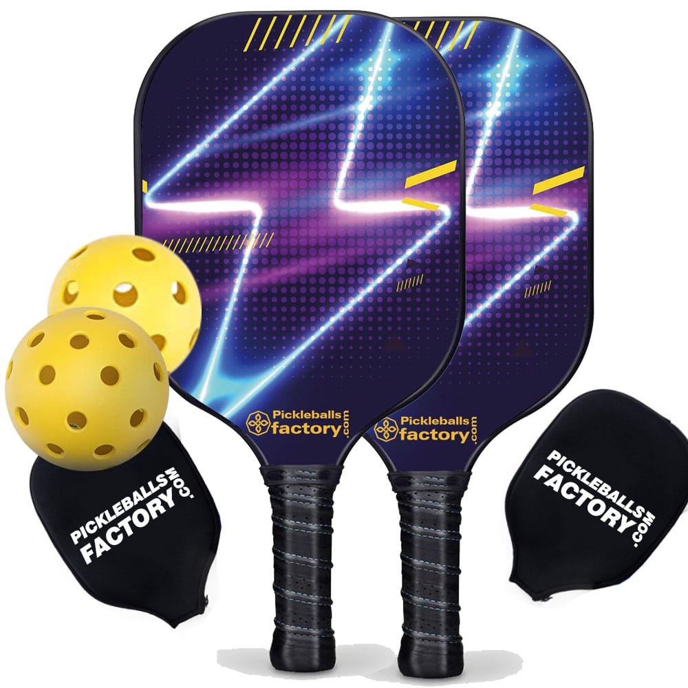 Pickleball Starter Set - Lightning Pickleball Paddles Near Me, Graphite Pickleball Set, Glassfiber Graphite