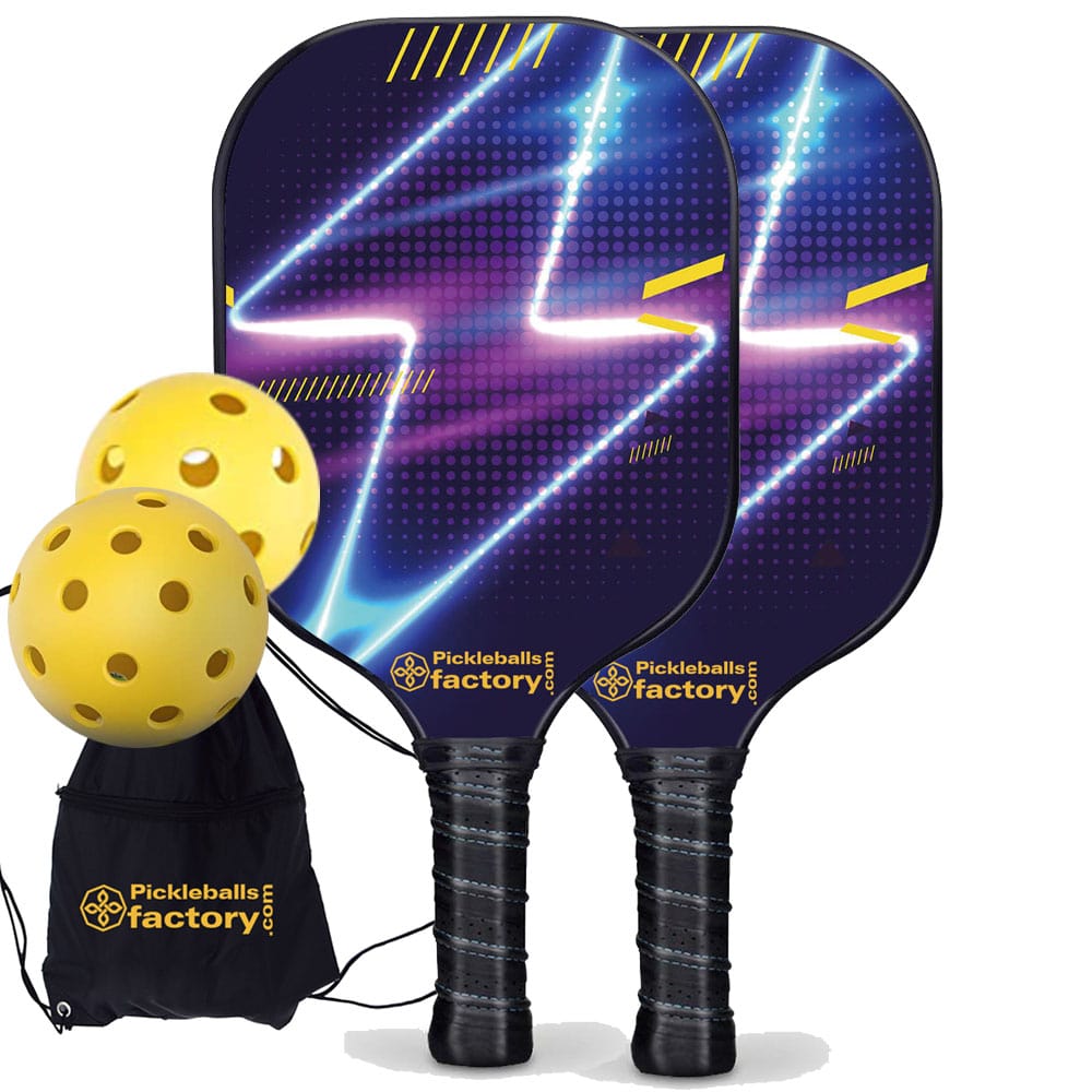 Pickleball Starter Set - Lightning Pickleball Paddles Near Me, Graphite Pickleball Set, Glassfiber Graphite