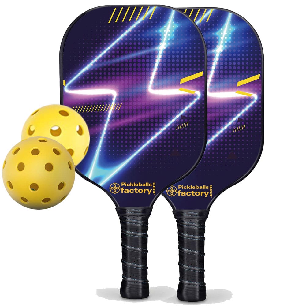 Pickleball Starter Set - Lightning Pickleball Paddles Near Me, Graphite Pickleball Set, Carbonfiber Graphite