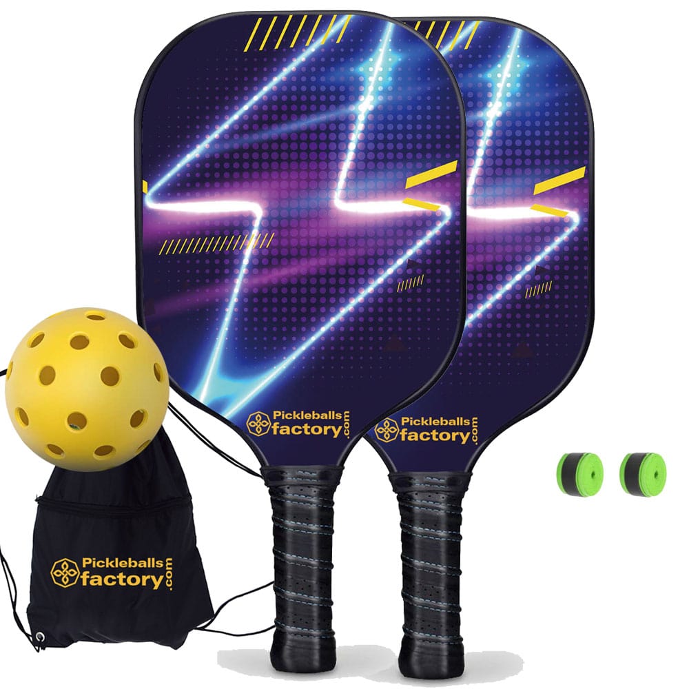 PB00022-6-C Pickleball Starter Set - Lightning Pickleball Paddles Near Me, Graphite Pickleball Set, Carbonfiber Graphite