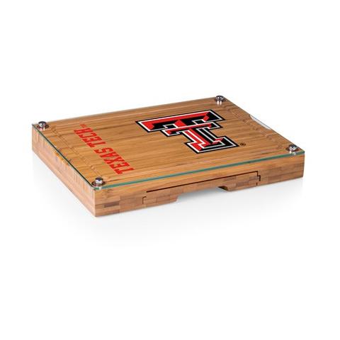 919-00-505-574-0 Texas Tech Red Raiders - Concerto Bamboo Cutting Board, Tray & Cheese Tools Set