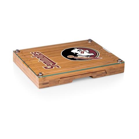 919-00-505-174-0 Florida State Seminoles - Concerto Bamboo Cutting Board, Tray & Cheese Tools Set