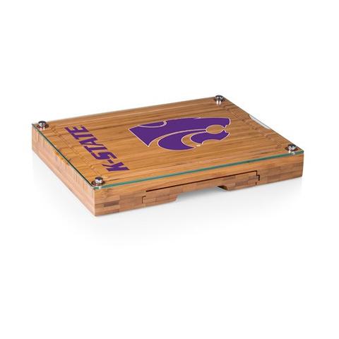 919-00-505-254-0 Kansas State Wildcats - Concerto Bamboo Cutting Board, Tray & Cheese Tools Set