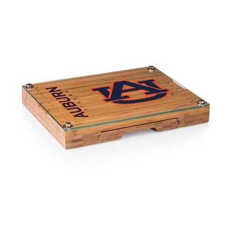 919-00-505-044-0 Auburn Tigers - Concerto Bamboo Cutting Board, Tray & Cheese Tools Set