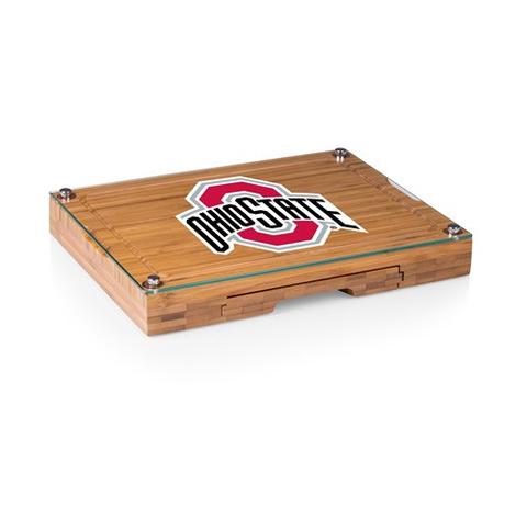 919-00-505-444-0 Ohio State Buckeyes - Concerto Bamboo Cutting Board, Tray & Cheese Tools Set