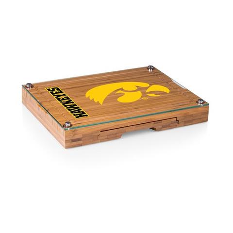 919-00-505-224-0 Iowa Hawkeyes - Concerto Bamboo Cutting Board, Tray & Cheese Tools Set