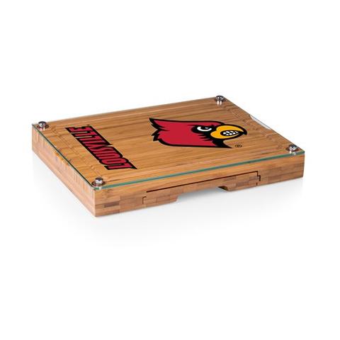 919-00-505-304-0 Louisville Cardinals - Concerto Bamboo Cutting Board, Tray & Cheese Tools Set