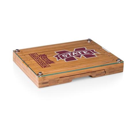 919-00-505-384-0 Mississippi State Bulldogs - Concerto Bamboo Cutting Board, Tray & Cheese Tools Set