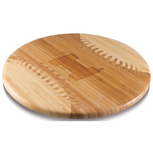 894-00-505-213-0 Illinois Fighting Illini - Homerun Bamboo Cutting Board, Rubberwood
