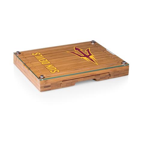 919-00-505-024-0 Arizona State Sun Devils - Concerto Bamboo Cutting Board, Tray & Cheese Tools Set
