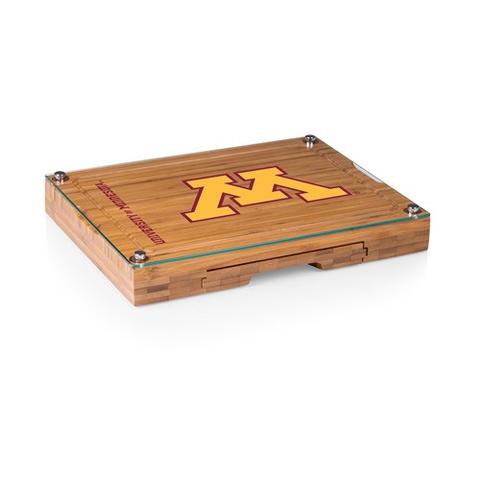 919-00-505-364-0 Minnesota Golden Gophers - Concerto Bamboo Cutting Board, Tray & Cheese Tools Set