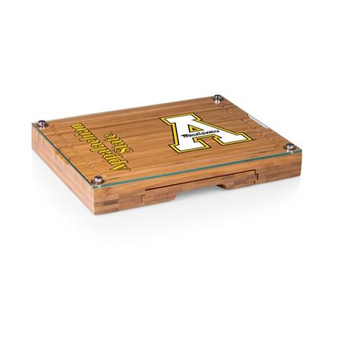 919-00-505-794-0 App State Mountaineers - Concerto Bamboo Cutting Board, Tray & Cheese Tools Set