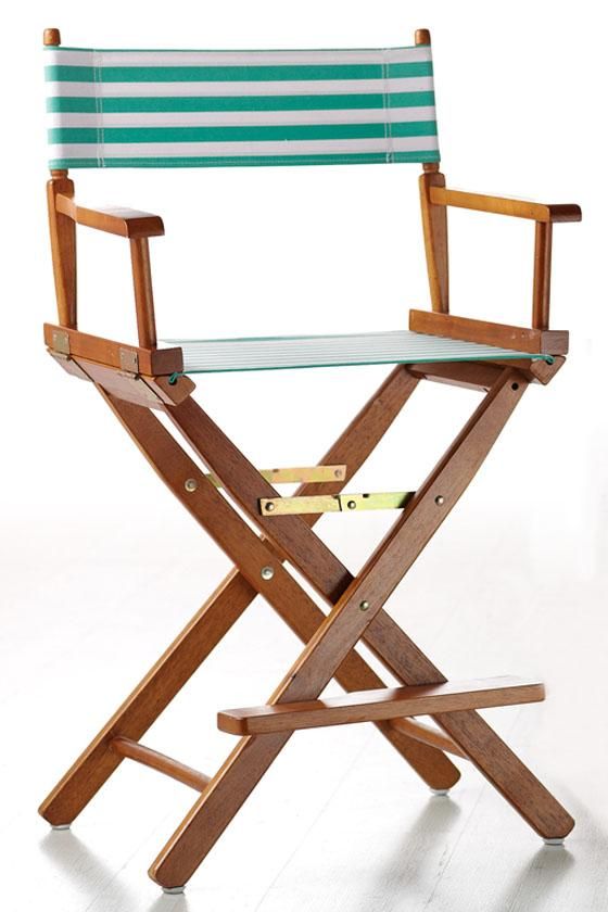 Oniva 810-17-135-000-0 Outdoor Directors Chair, Mod Denim Stripe