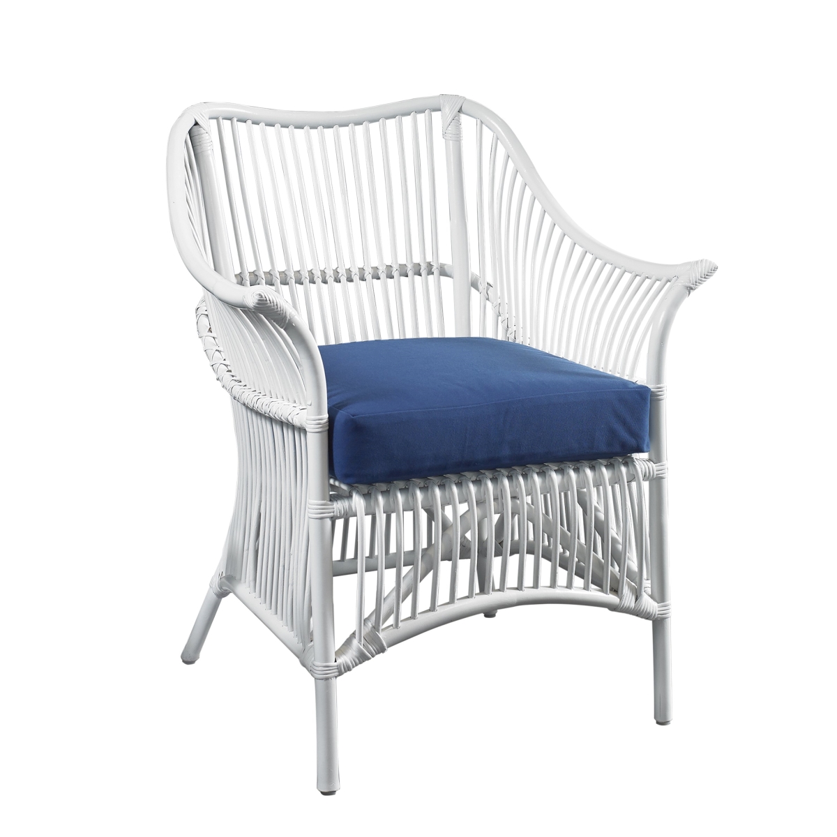 Plm01-wht-nav Palm Occasional Chair, White & Navy - 27.16 X 25.8 X 34.64 In.