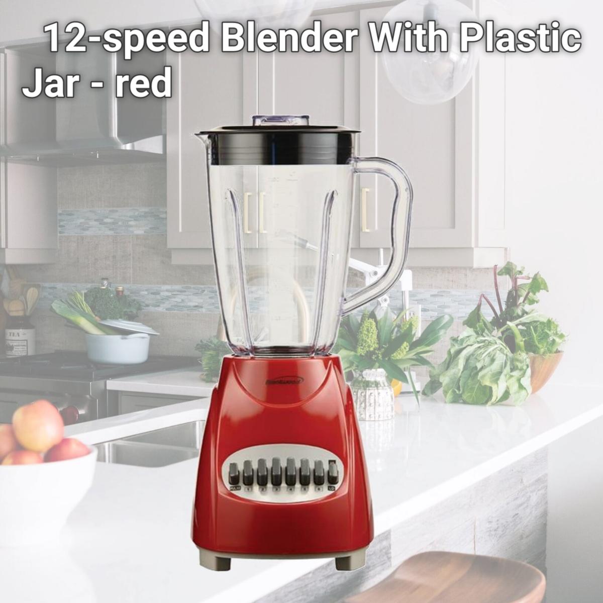 Picture of Brentwood Jb-220r 12-speed Blender With Plastic Jar - red