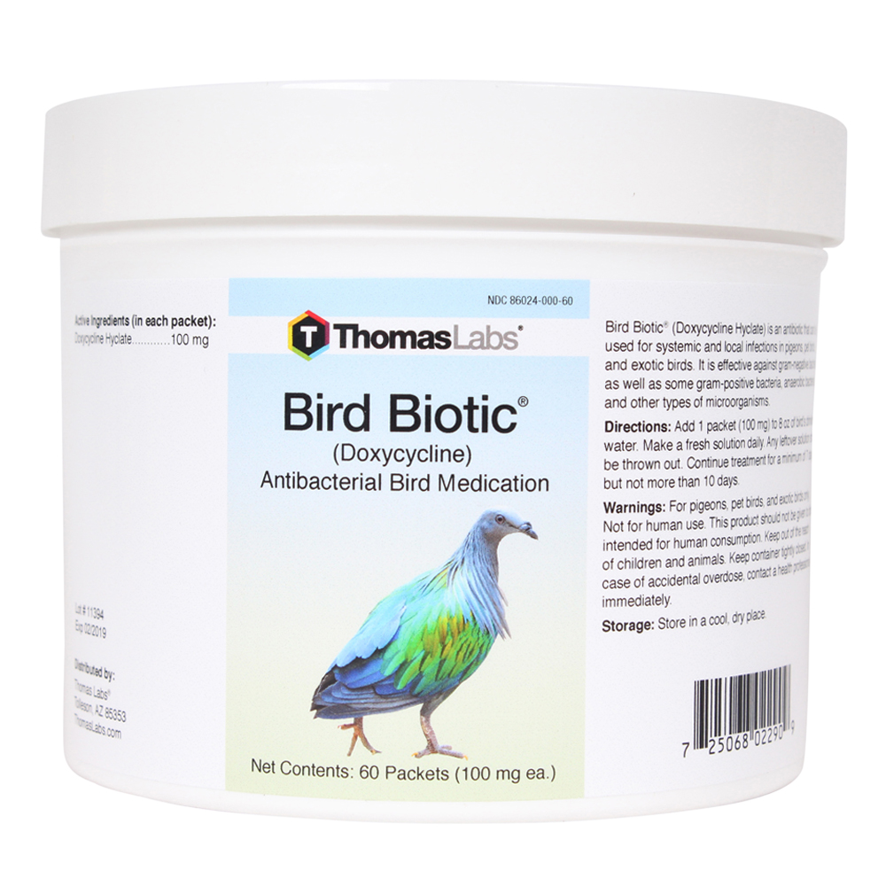 001tl-50037-p60 60 Ct X 100 Mg Biotic Packets Doxycycline Antibacterial Bird Medication