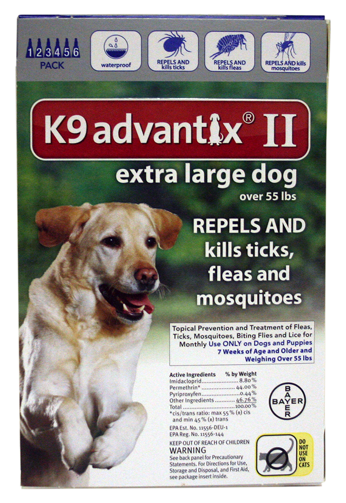 004bay-81520429 55 Lbs 6 Month Dog Over K9 Advantix Ii Kill Ticks, Blue
