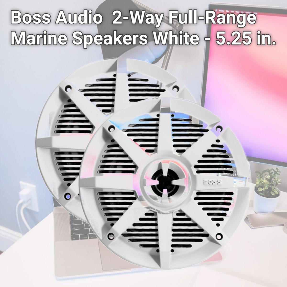 Picture of Boss Audio MR52W 2-Way Full-Range Marine Speakers, White - 5.25 in.