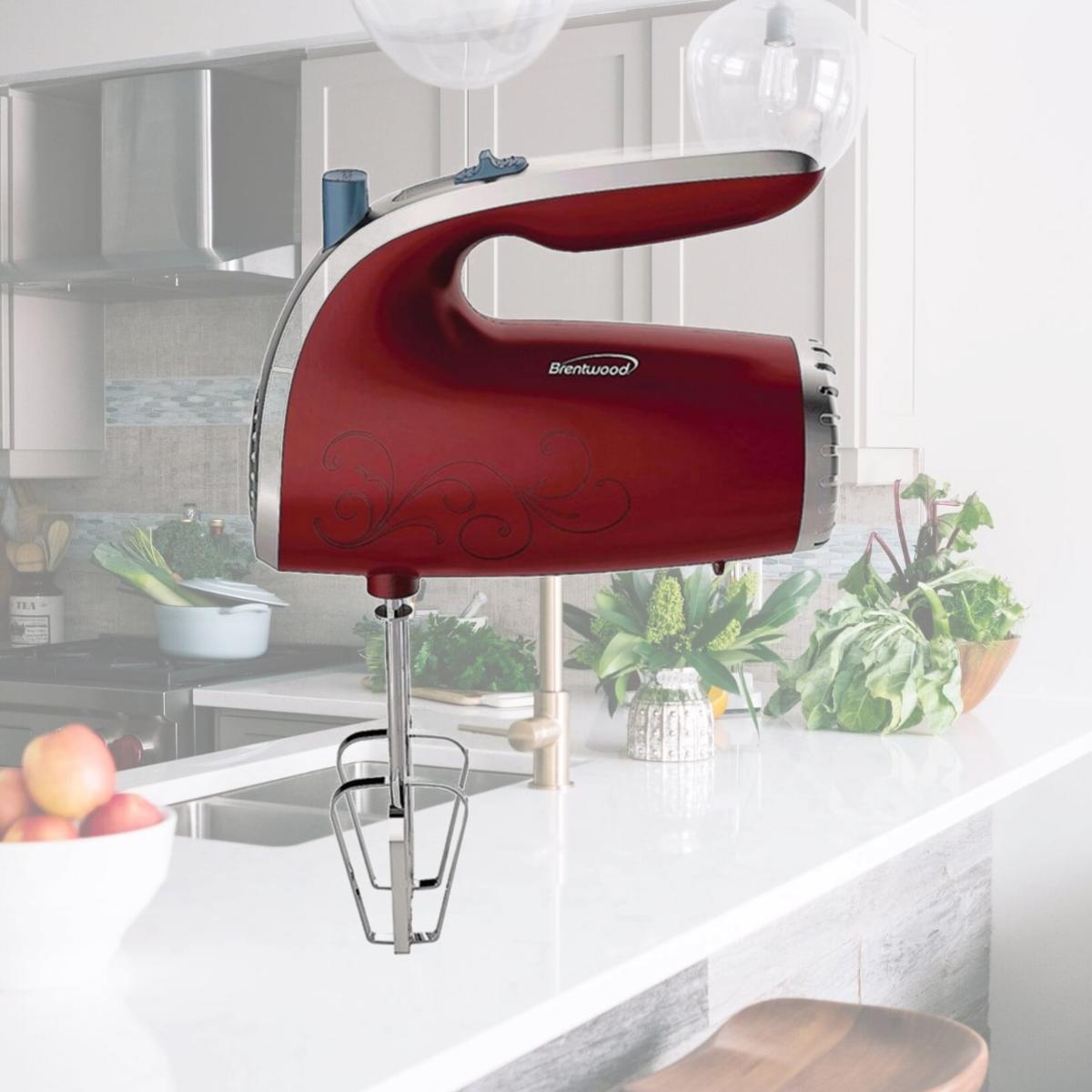 Picture of Brentwood HM-48R 5-Speed Hand Mixer, Red