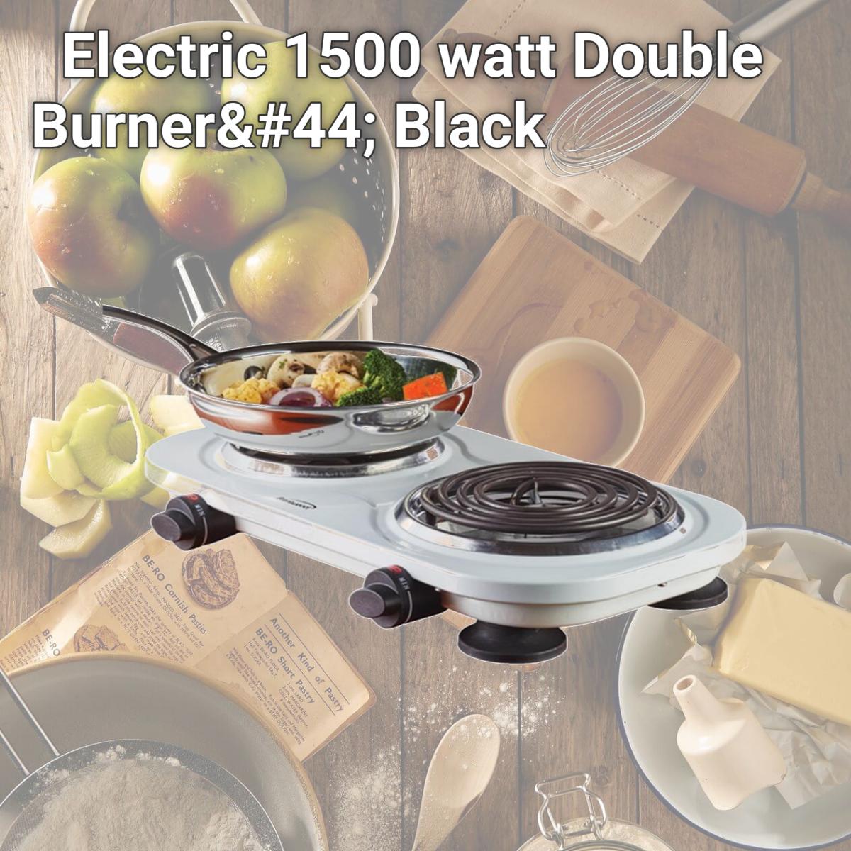 Picture of Brentwood TS-361W Electric 1500 watt Double Burner, Black