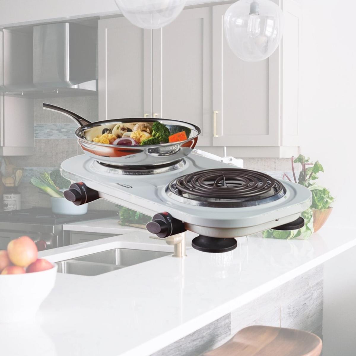 Picture of Brentwood TS-361W Electric 1500 watt Double Burner, Black