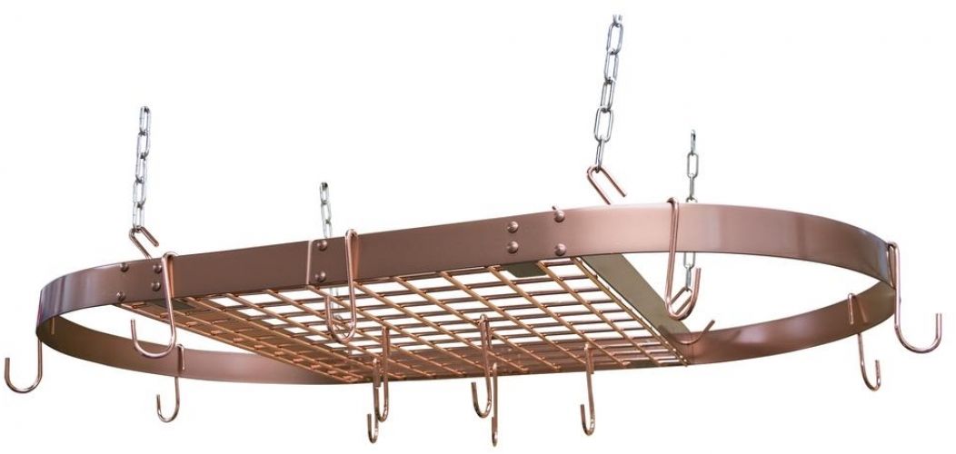 Oval Overhead Pot Rack - Copper