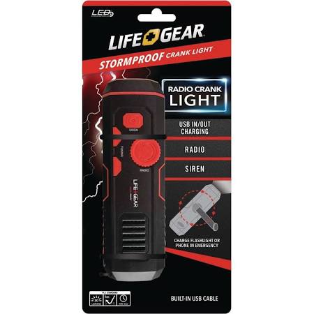 Lg38-60675-red 120 Lumen Stormproof Usb Crank Flashlight & Radio