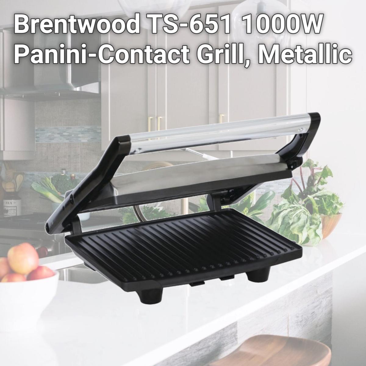 Picture of Brentwood TS-651 1000W Panini-Contact Grill, Metallic