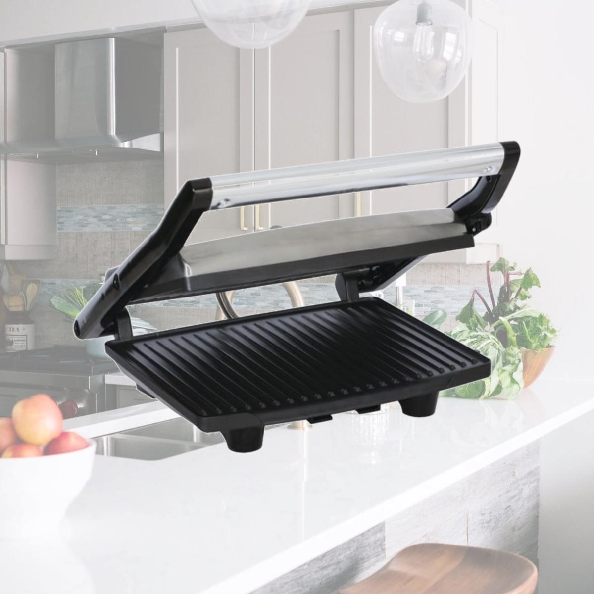 Picture of Brentwood TS-651 1000W Panini-Contact Grill, Metallic