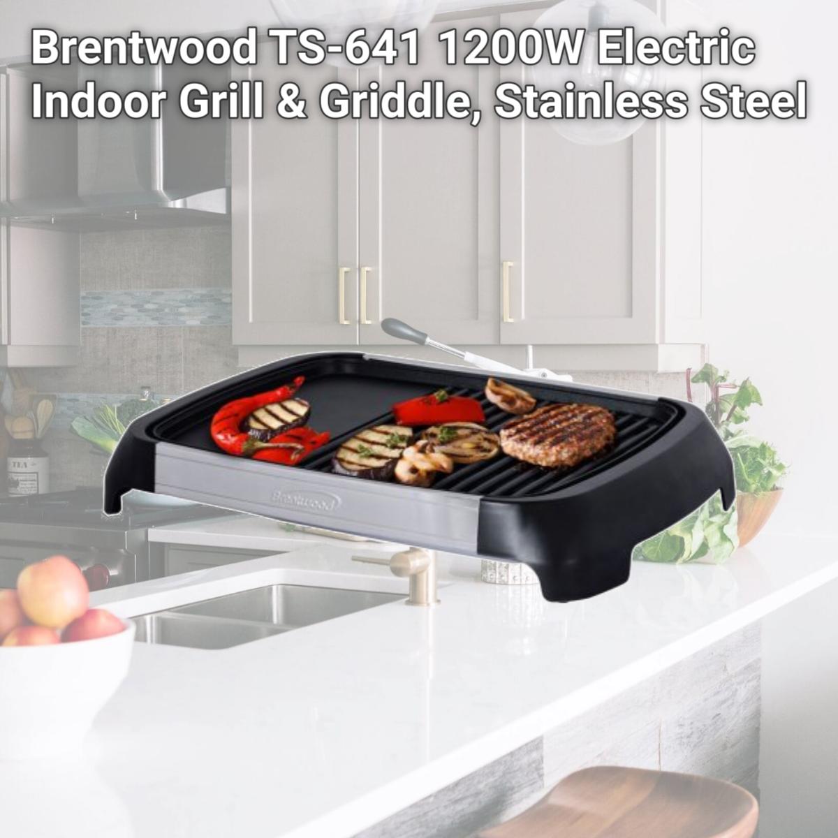 Picture of Brentwood TS-641 1200W Electric Indoor Grill & Griddle, Stainless Steel