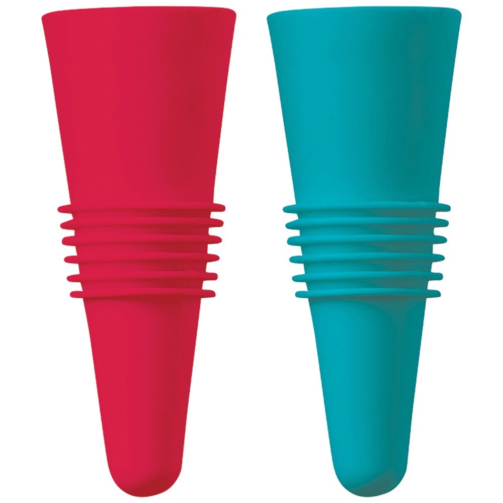 W9319 Silicone Wine Bottle Stoppers, Pack Of 2