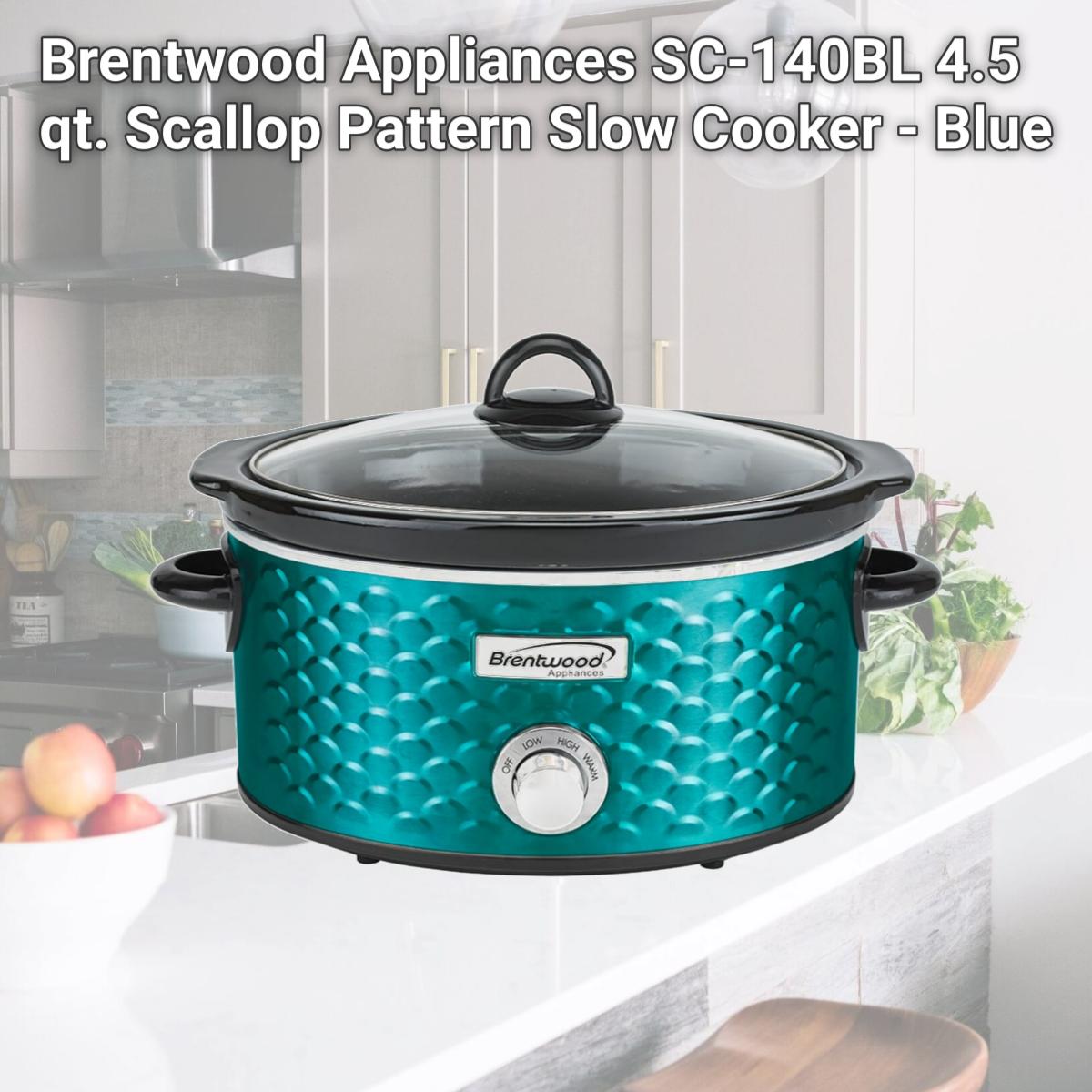 Picture of Brentwood Appliances SC-140BL 4.5 qt. Scallop Pattern Slow Cooker - Blue