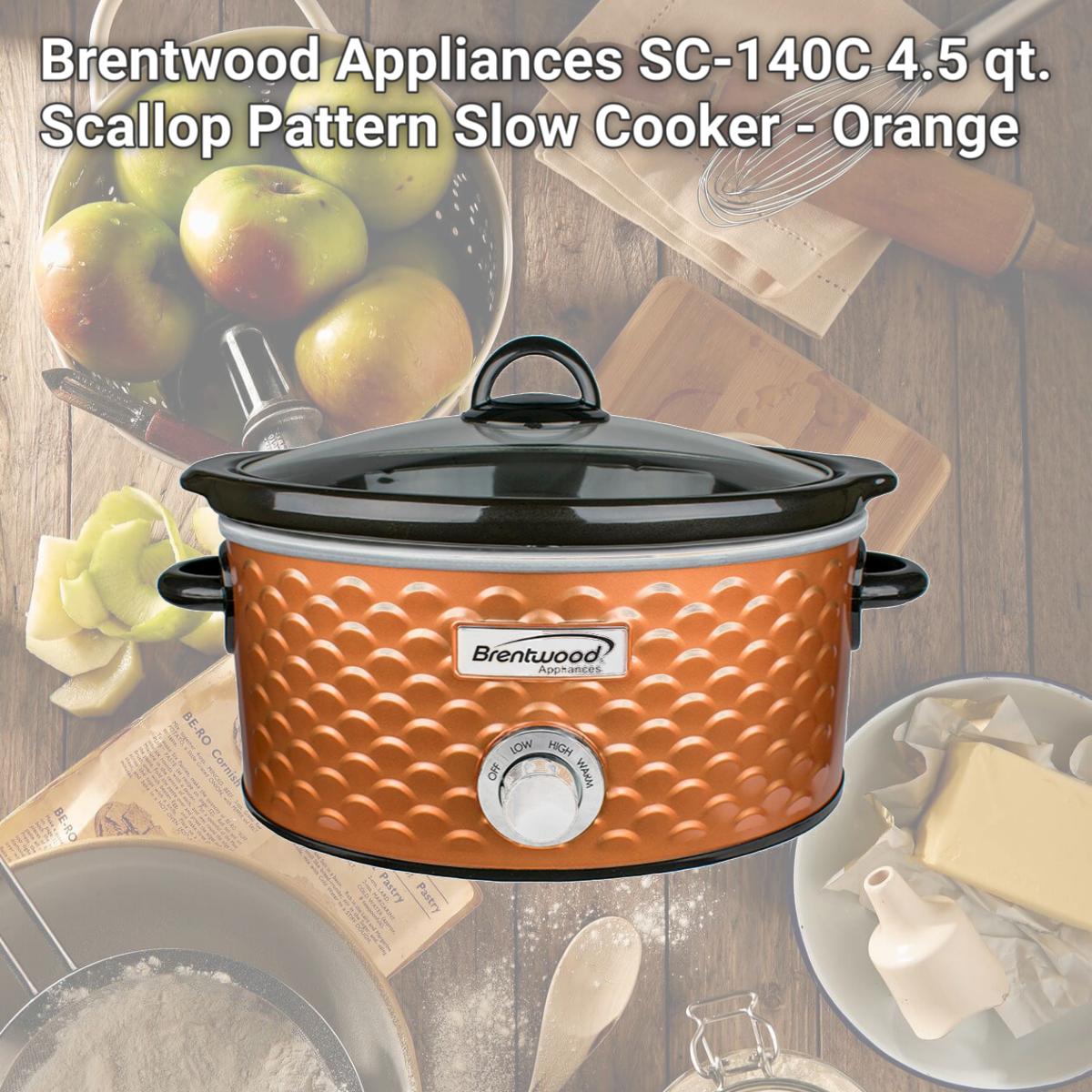 Picture of Brentwood Appliances SC-140C 4.5 qt. Scallop Pattern Slow Cooker - Orange