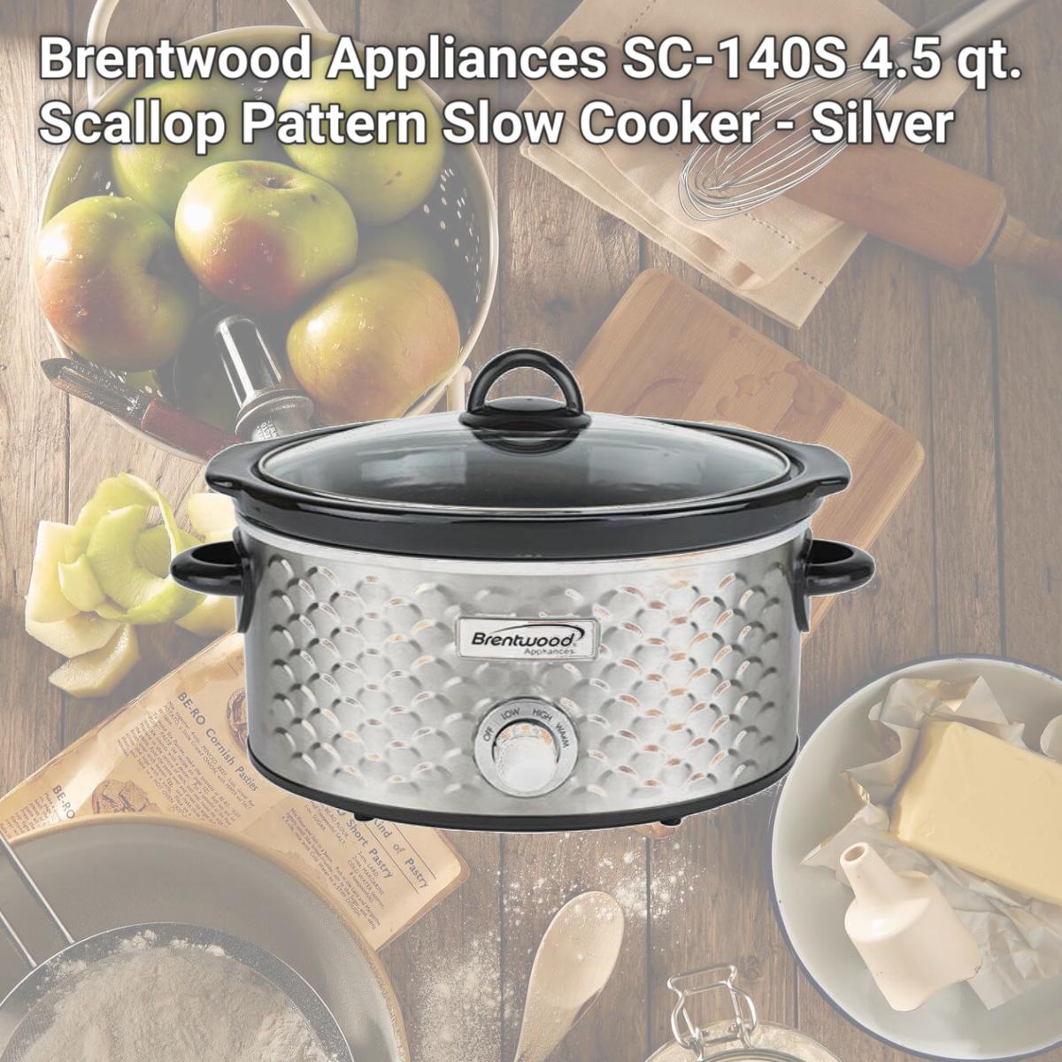 Picture of Brentwood Appliances SC-140S 4.5 qt. Scallop Pattern Slow Cooker - Silver