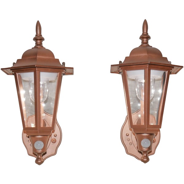 46719-2pack Battery-powered Motion-activated Plastic Led Wall Sconce, Bronze - Pack Of 2