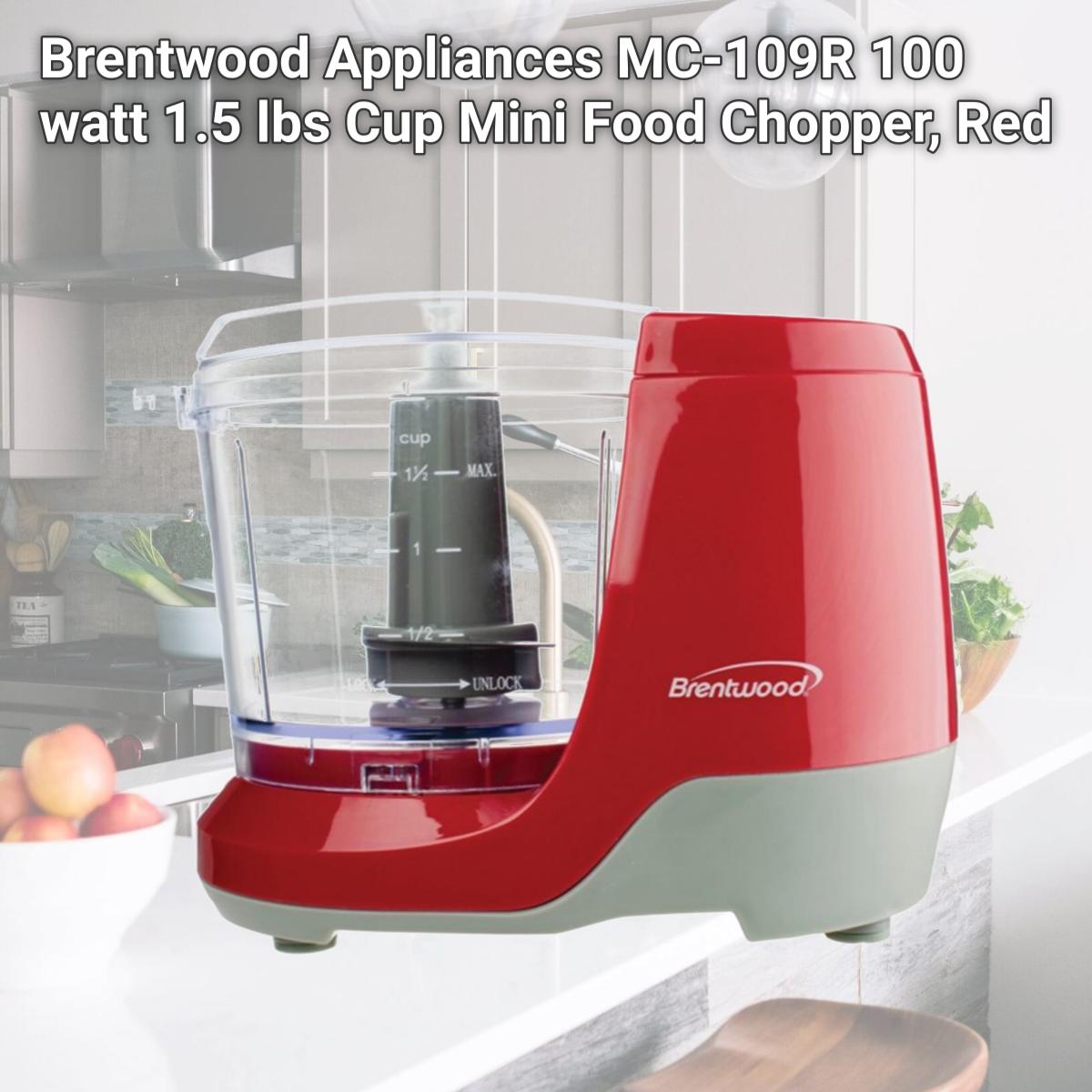 Picture of Brentwood Appliances MC-109R 100 watt 1.5 lbs Cup Mini Food Chopper, Red