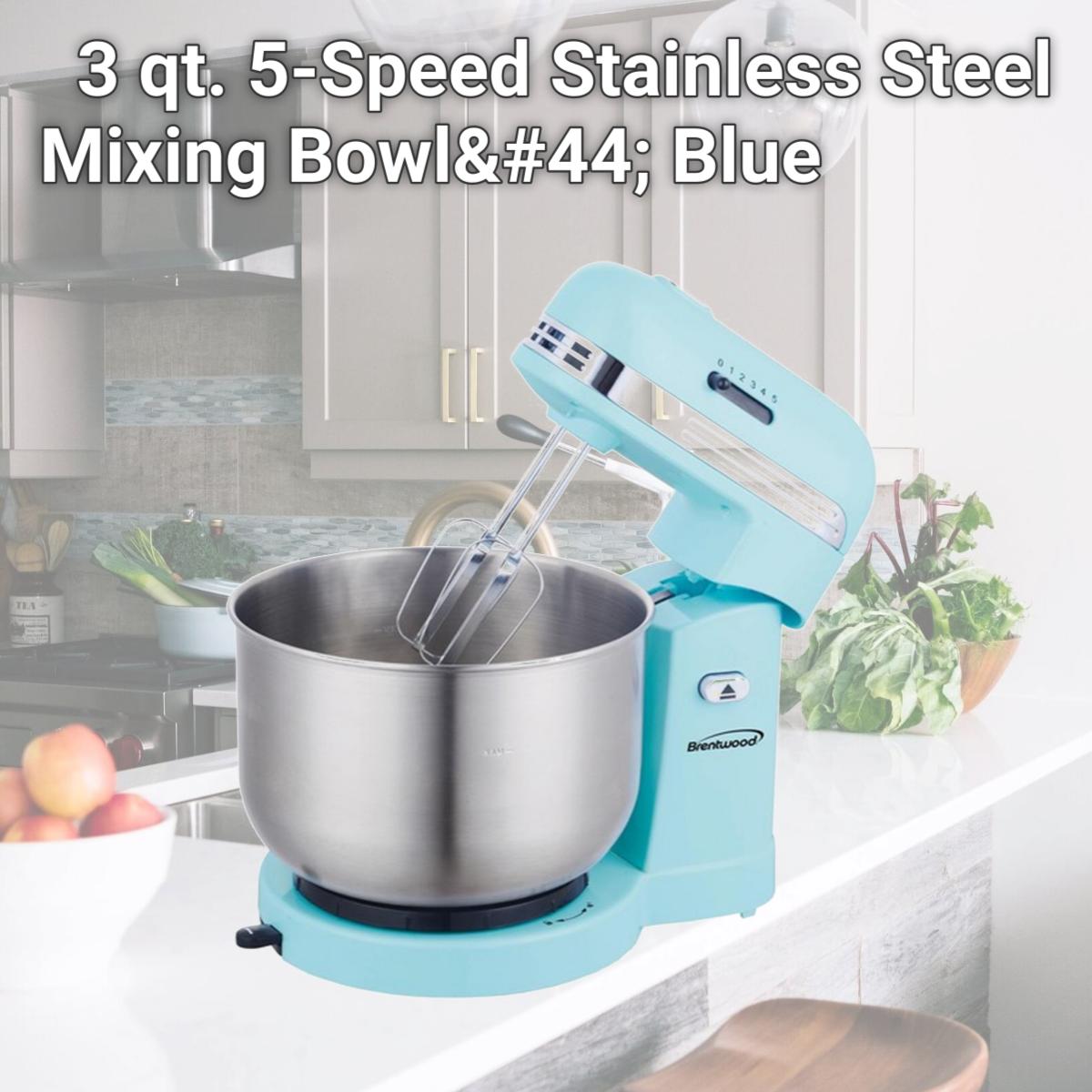 Picture of Brentwood Appliances SM-1162BL 3 qt. 5-Speed Stainless Steel Mixing Bowl, Blue