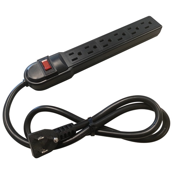 905-112 6-outlet Surge Protected Power Strip, Black