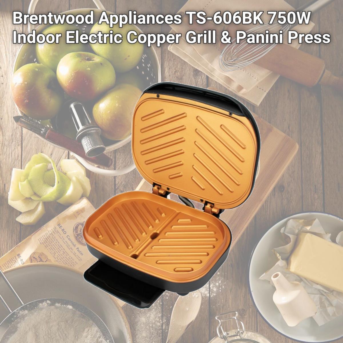 Picture of Brentwood Appliances TS-606BK 750W Indoor Electric Copper Grill & Panini Press