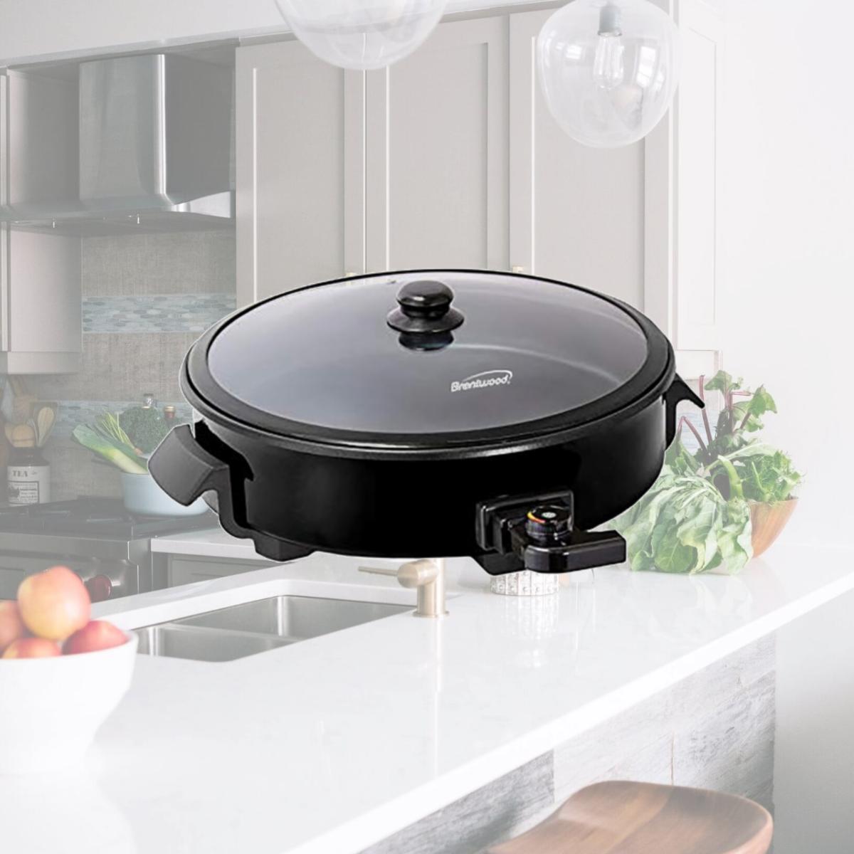 Picture of Brentwood Appliances SK-67BK 12 in. Electric Skillet with Vented Glass Lid