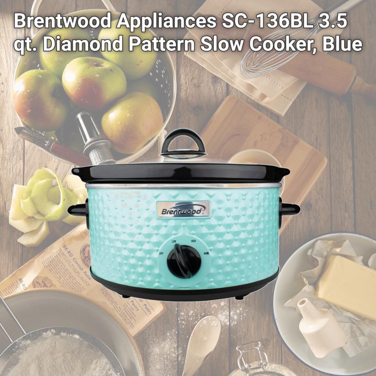 Picture of Brentwood Appliances SC-136BL 3.5 qt. Diamond Pattern Slow Cooker, Blue