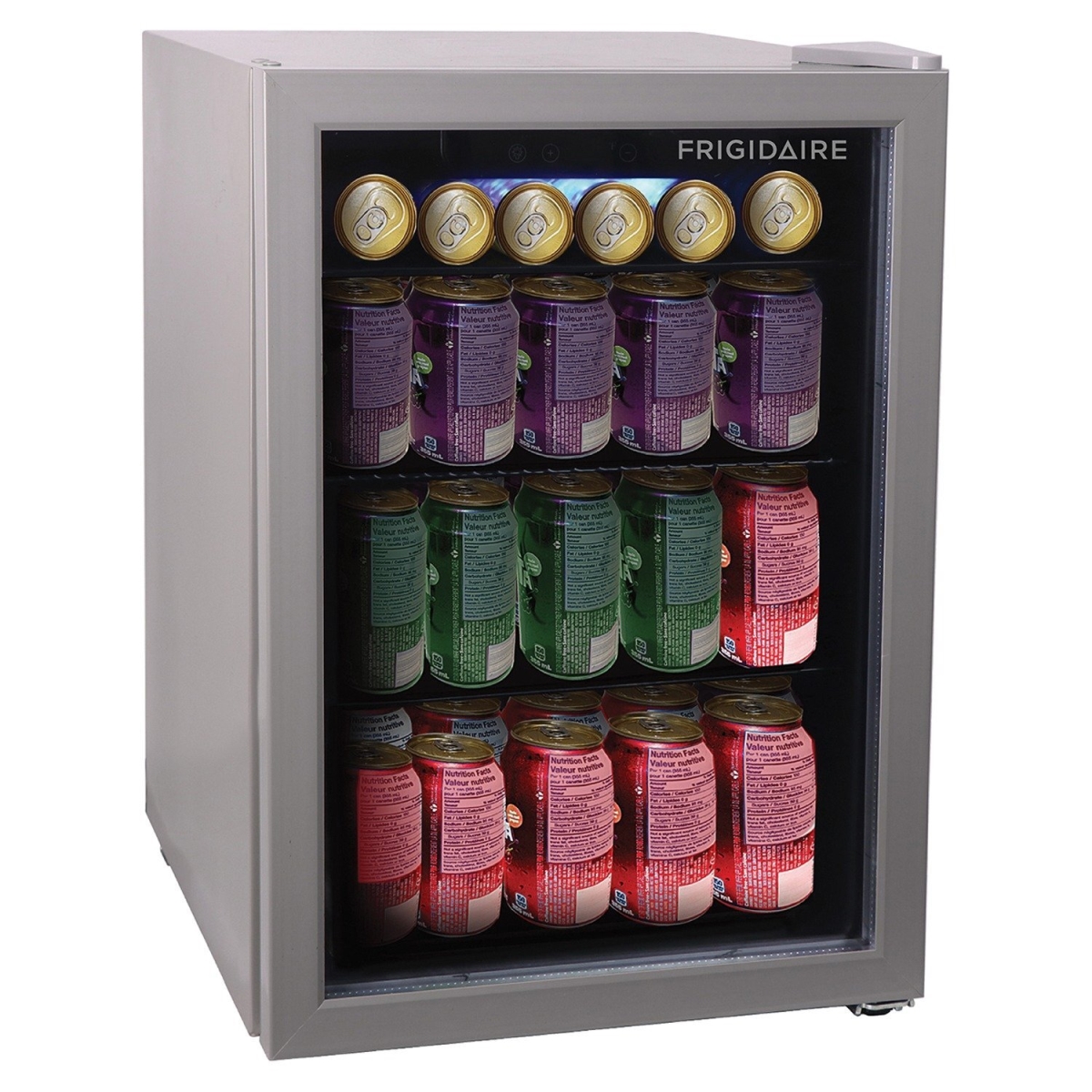 UPC 758218685259 product image for 2.6 cu. ft. 88-Can Glass Door Beverage Center Compact Refrigerator, Silver | upcitemdb.com
