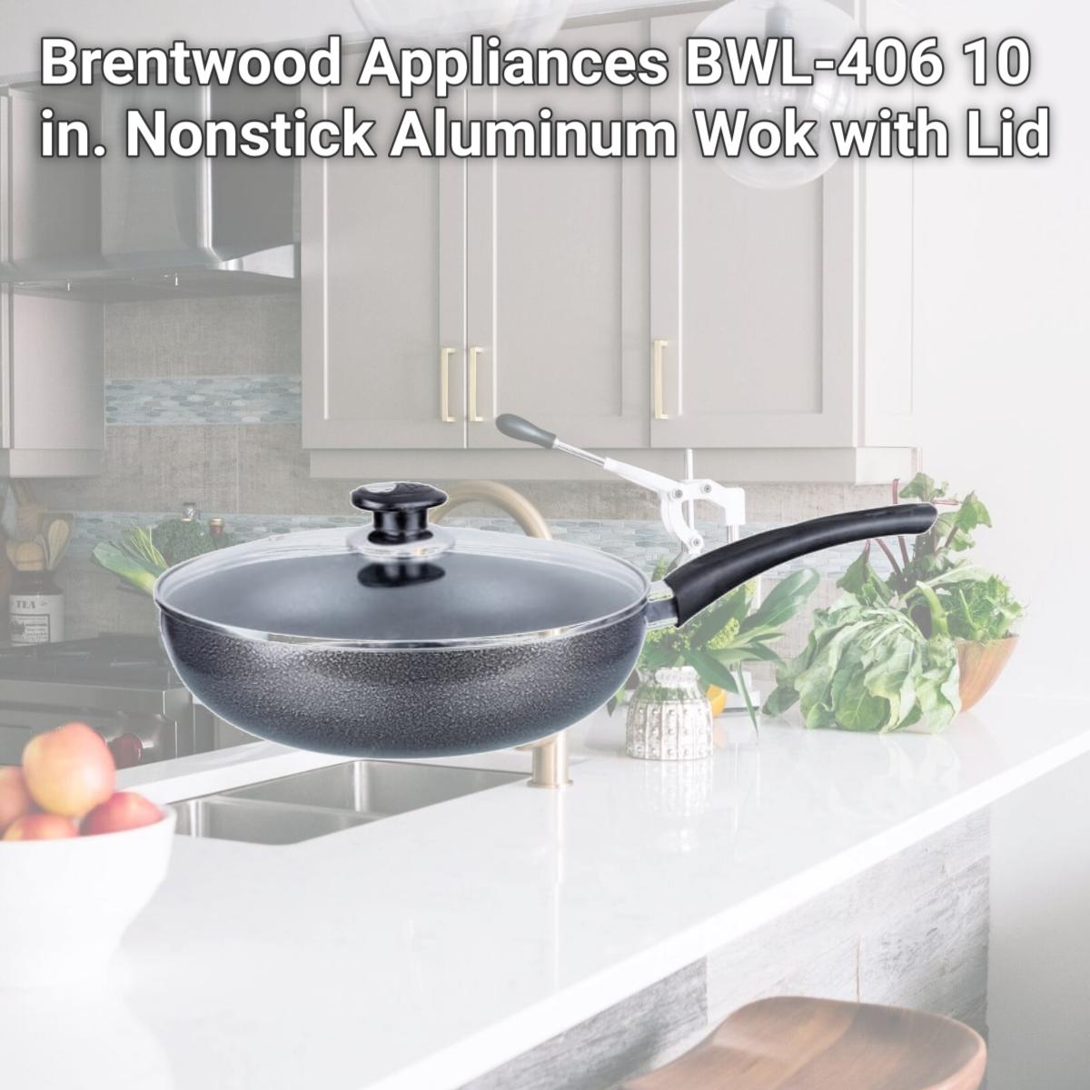 Picture of Brentwood Appliances BWL-406 10 in. Nonstick Aluminum Wok with Lid