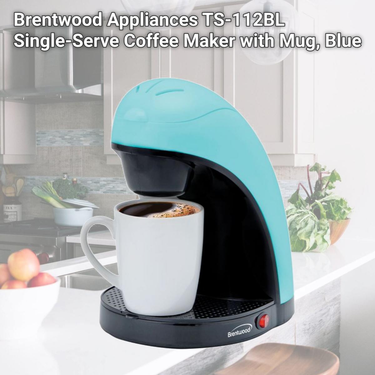 Picture of Brentwood Appliances TS-112BL Single-Serve Coffee Maker with Mug, Blue