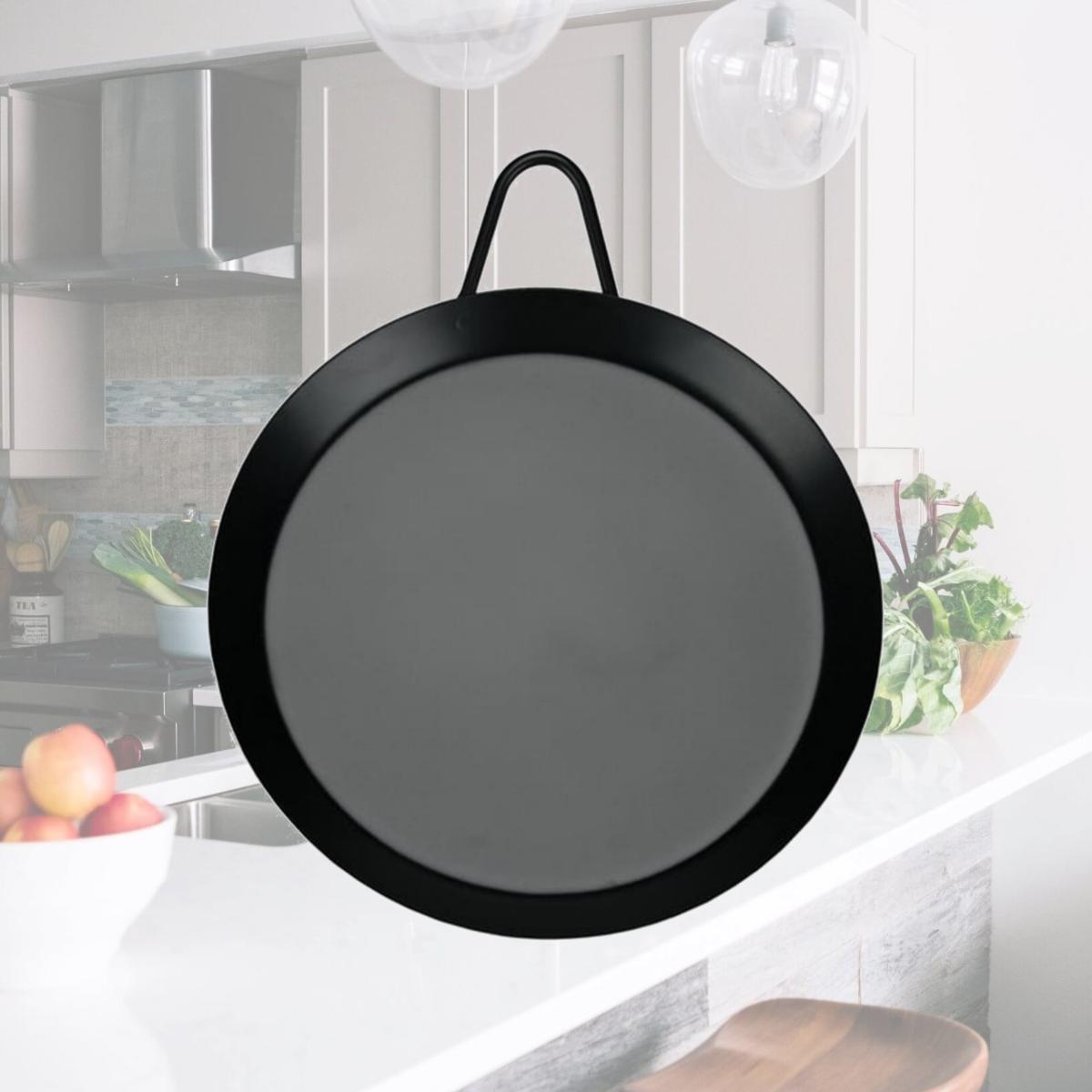 Picture of Brent Wood BCM-28 11 in. Carbon Steel Non-Stick Round Comal Griddle, Black