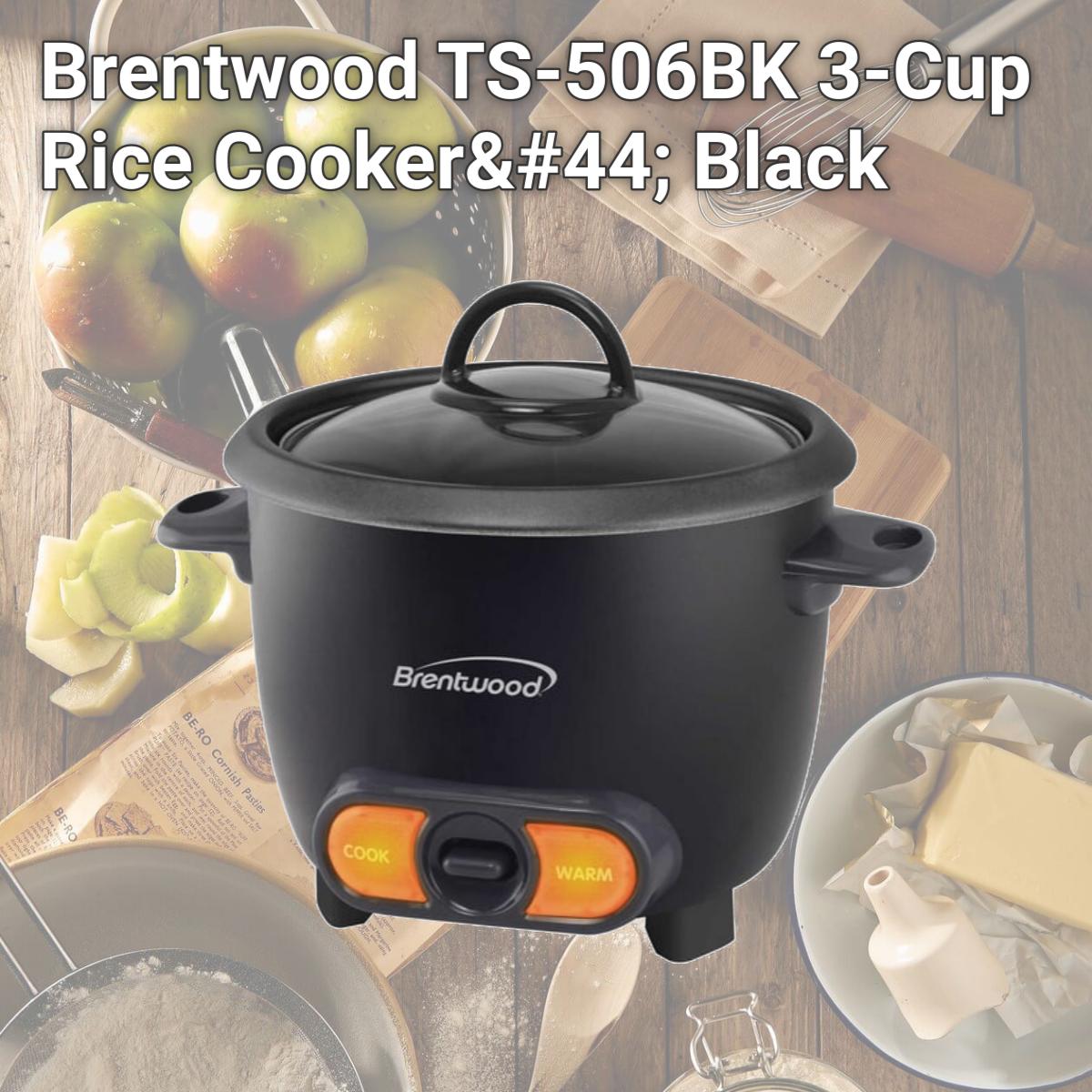 Picture of Brentwood TS-506BK 3-Cup Rice Cooker, Black