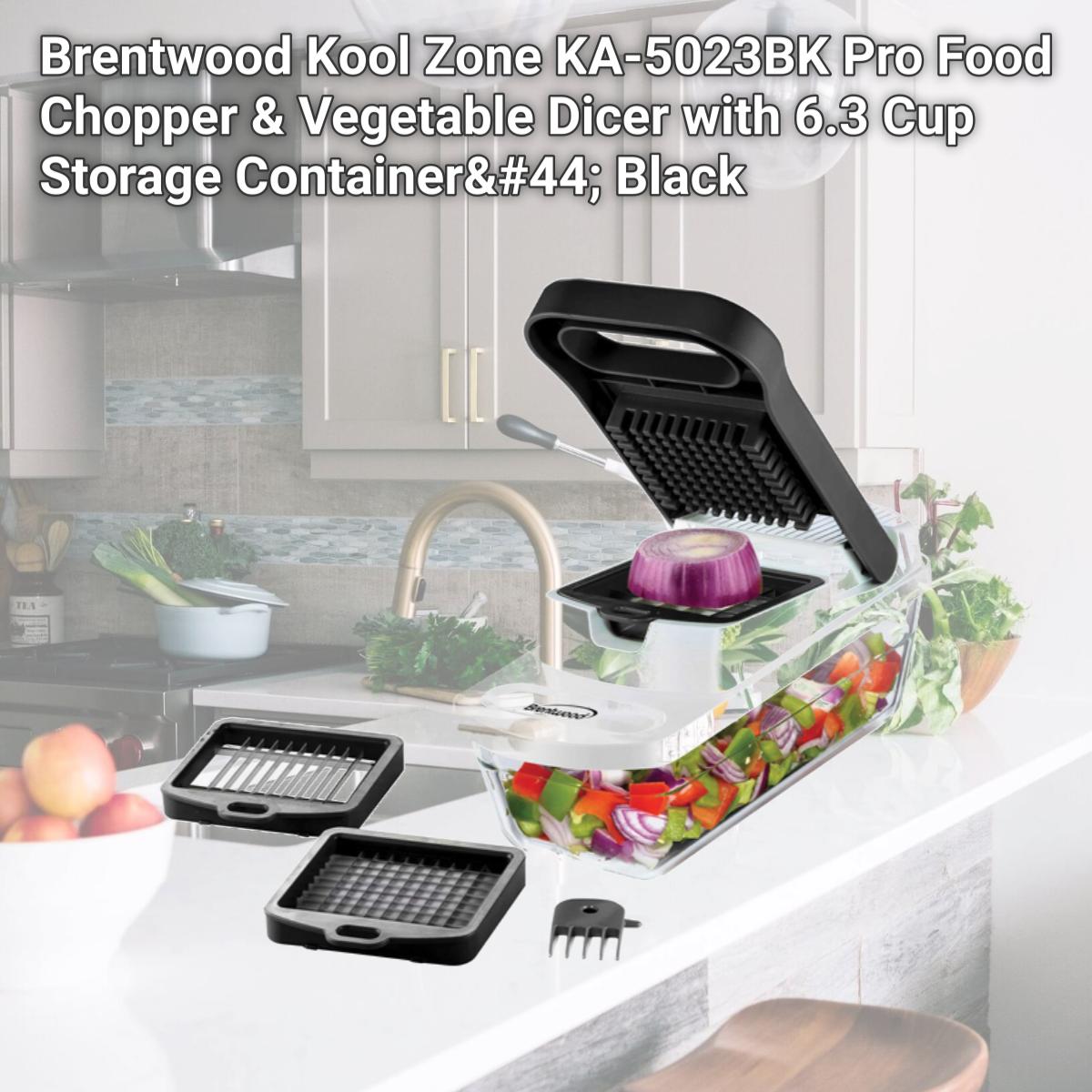 Picture of Brentwood Kool Zone KA-5023BK Pro Food Chopper & Vegetable Dicer with 6.3 Cup Storage Container, Black