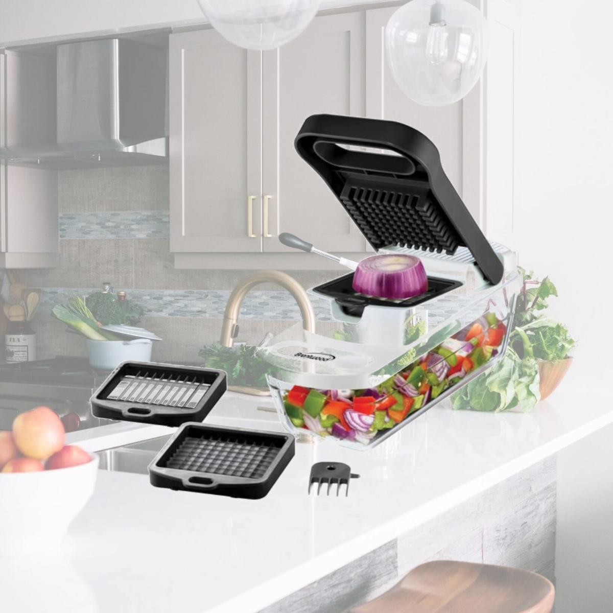 Picture of Brentwood Kool Zone KA-5023BK Pro Food Chopper & Vegetable Dicer with 6.3 Cup Storage Container, Black