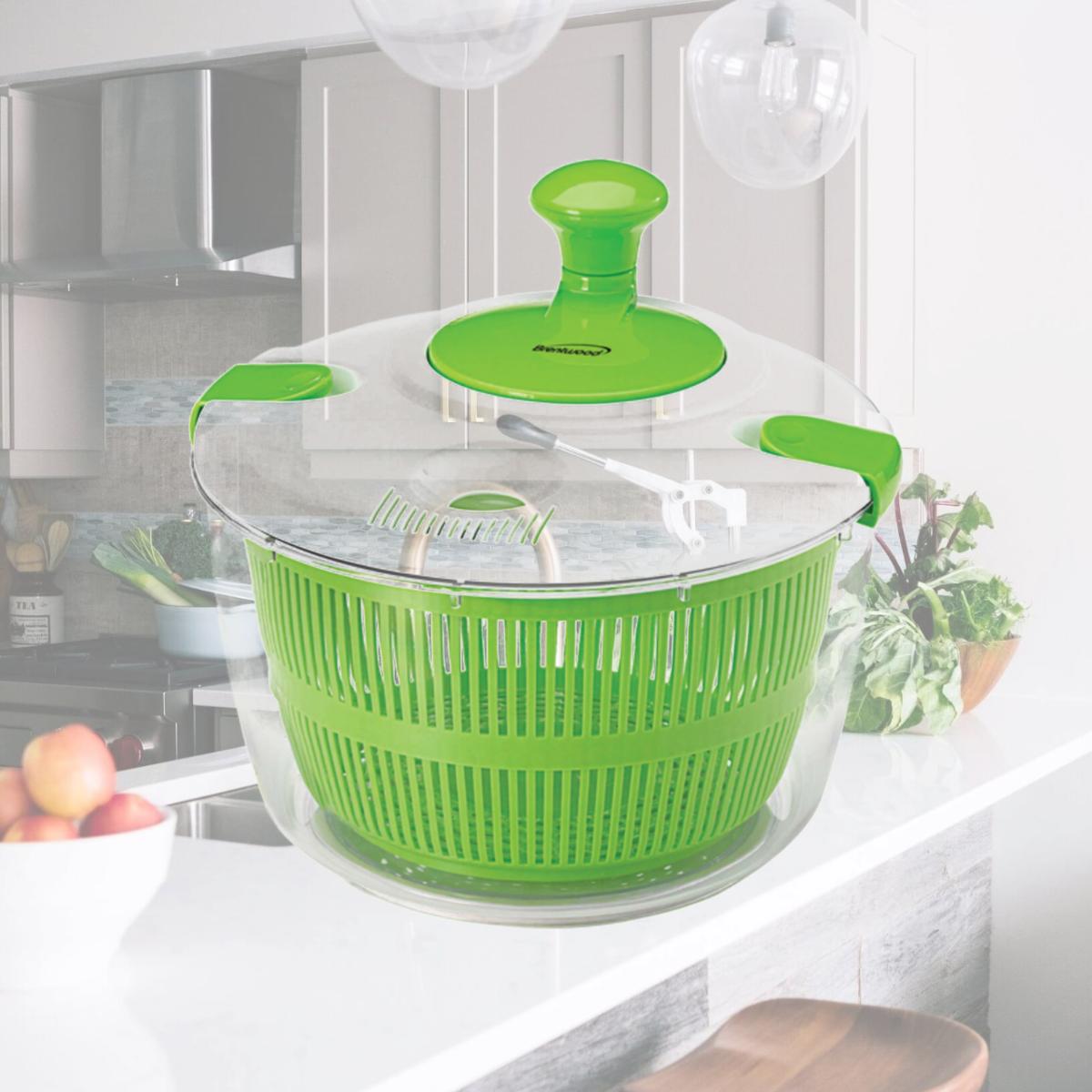 Picture of Brentwood Kool Zone KA-5030G Salad Spinner with 5 qt. Serving Bowl, Green