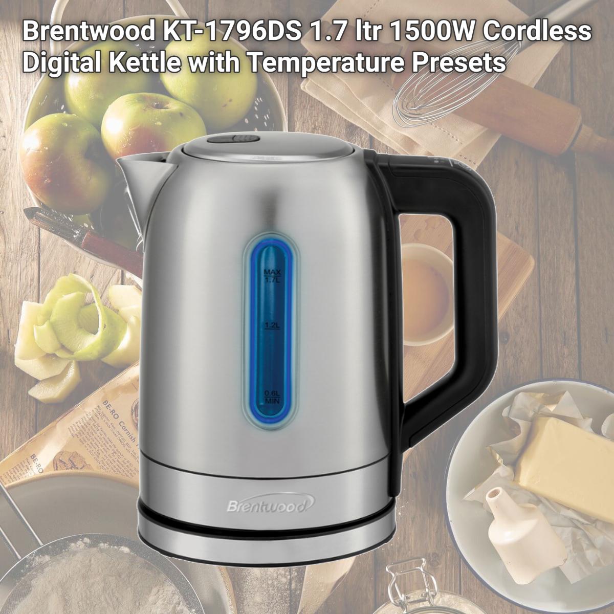 Picture of Brentwood KT-1796DS 1.7 ltr 1500W Cordless Digital Kettle with Temperature Presets